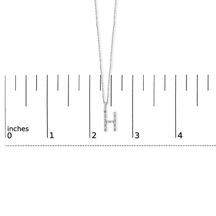 Diamond Accent A-Z Initial Pendant Necklace in Sterling Silver