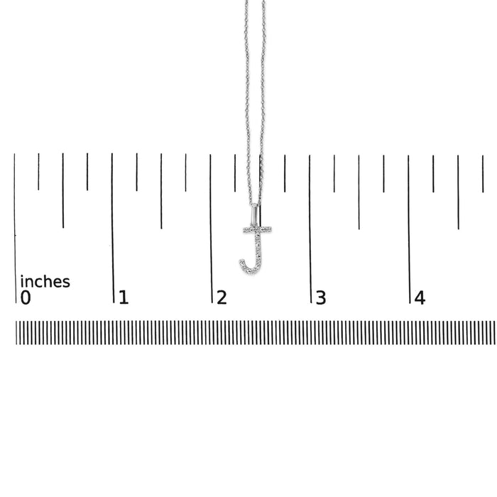 Diamond Accent A-Z Initial Pendant Necklace in Sterling Silver