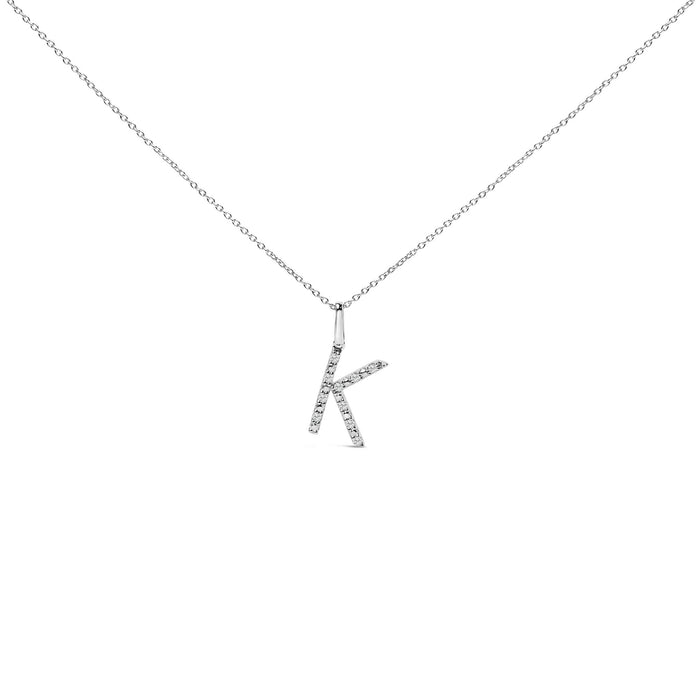 Diamond Accent A-Z Initial Pendant Necklace in Sterling Silver, photo 16