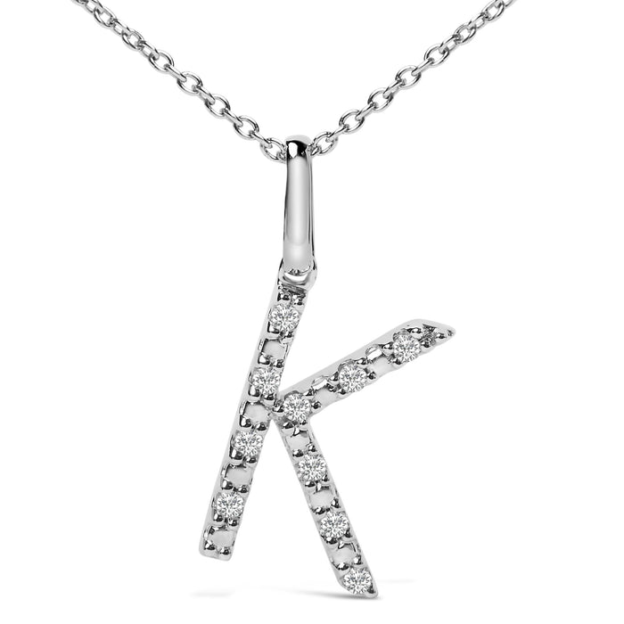 Diamond Accent A-Z Initial Pendant Necklace in Sterling Silver, photo 42