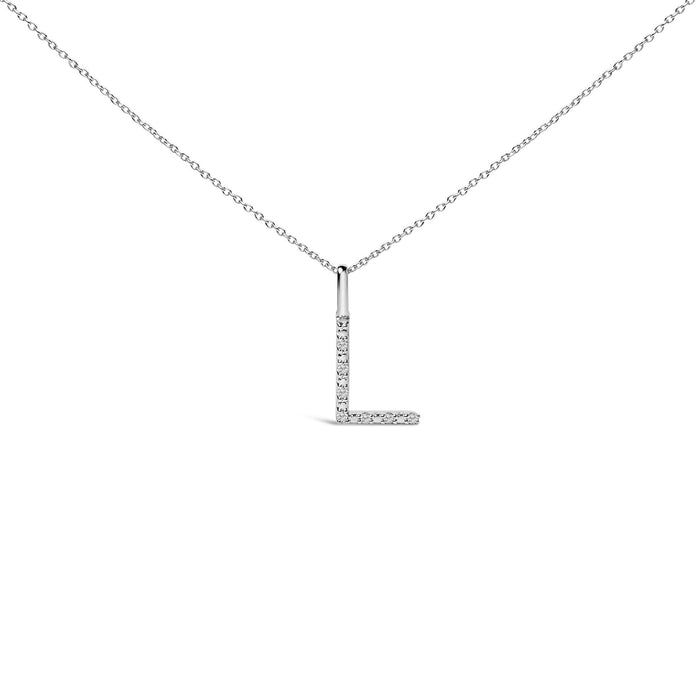 Diamond Accent A-Z Initial Pendant Necklace in Sterling Silver, photo 15