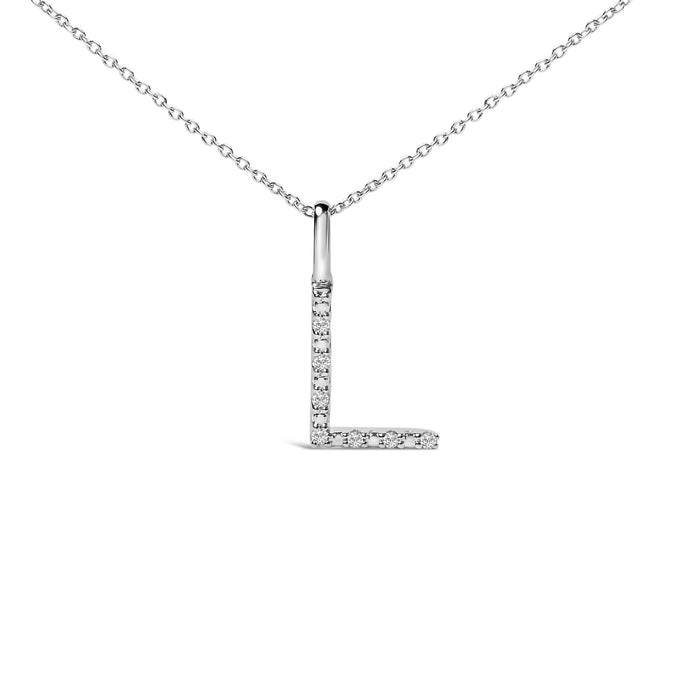 Diamond Accent A-Z Initial Pendant Necklace in Sterling Silver, photo 41