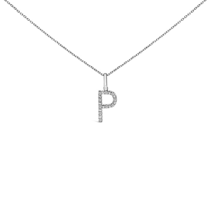 Diamond Accent A-Z Initial Pendant Necklace in Sterling Silver, photo 11