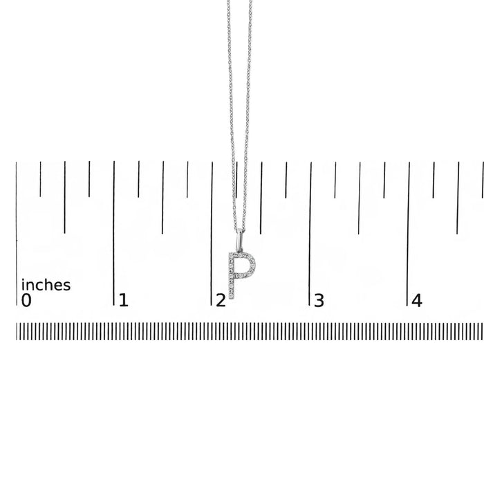 Diamond Accent A-Z Initial Pendant Necklace in Sterling Silver