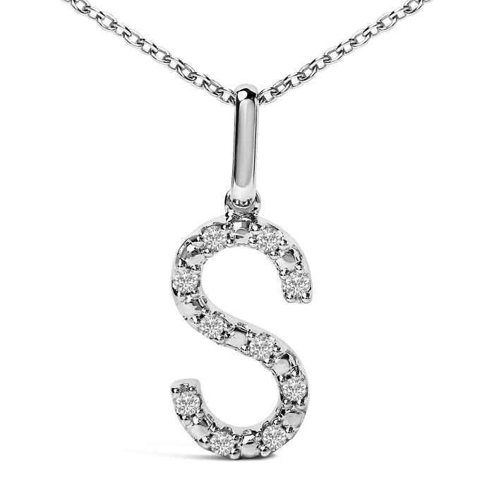 Diamond Accent A-Z Initial Pendant Necklace in Sterling Silver, photo 34