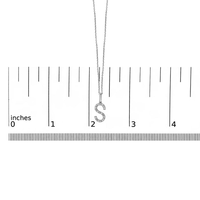 Diamond Accent A-Z Initial Pendant Necklace in Sterling Silver
