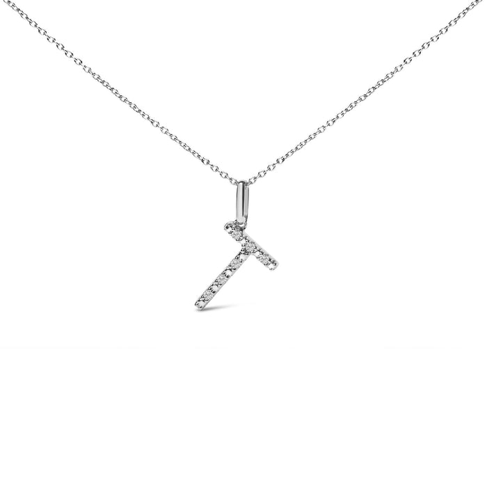 Diamond Accent A-Z Initial Pendant Necklace in Sterling Silver, photo 7
