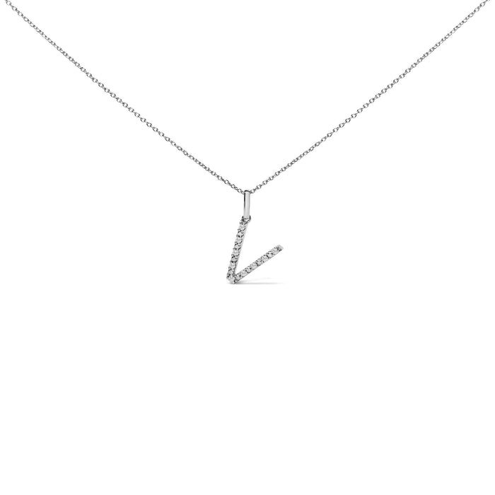 Diamond Accent A-Z Initial Pendant Necklace in Sterling Silver, photo 5
