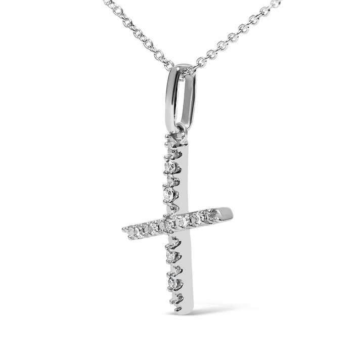 Diamond Accent A-Z Initial Pendant Necklace in Sterling Silver