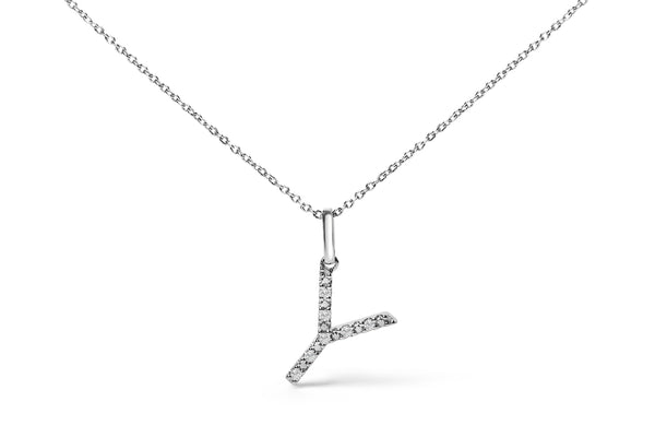 Diamond Accent A-Z Initial Pendant Necklace in Sterling Silver, photo 2