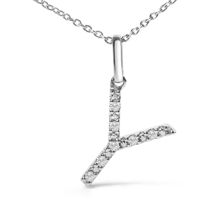 Diamond Accent A-Z Initial Pendant Necklace in Sterling Silver, photo 28