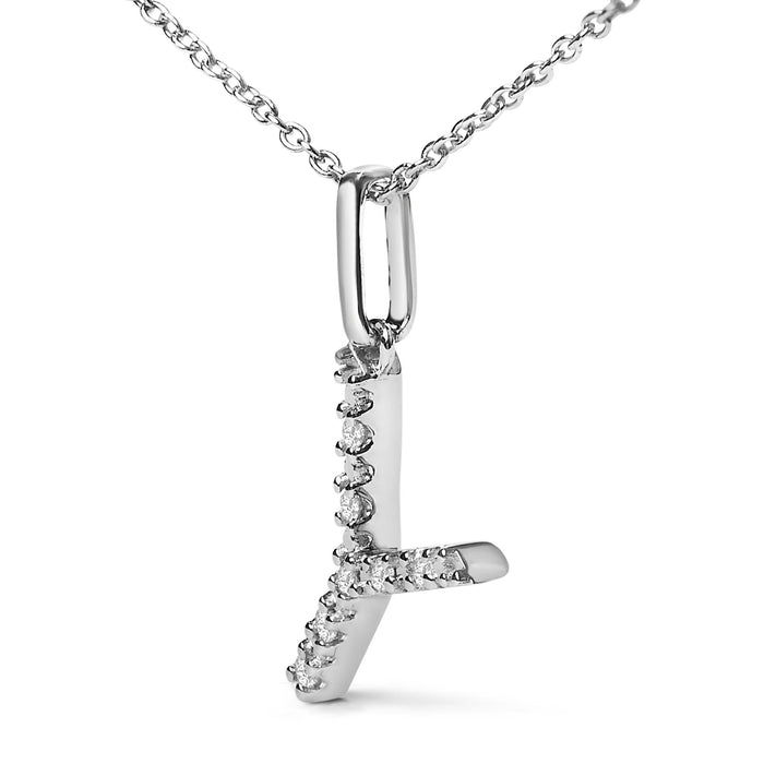 Diamond Accent A-Z Initial Pendant Necklace in Sterling Silver
