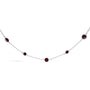 Collar de estaciones de bisel con granate rojo talla tablero de ajedrez en plata de ley, foto 1