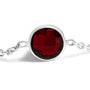Collar de estaciones de bisel con granate rojo talla tablero de ajedrez en plata de ley, foto 4