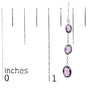 Aretes colgantes con amatista morada ovalada de talla tablero de ajedrez en plata de ley, foto 6