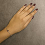 Pulsera bolo ajustable de 5 estaciones con amatista púrpura de bisel en plata de ley, foto 3