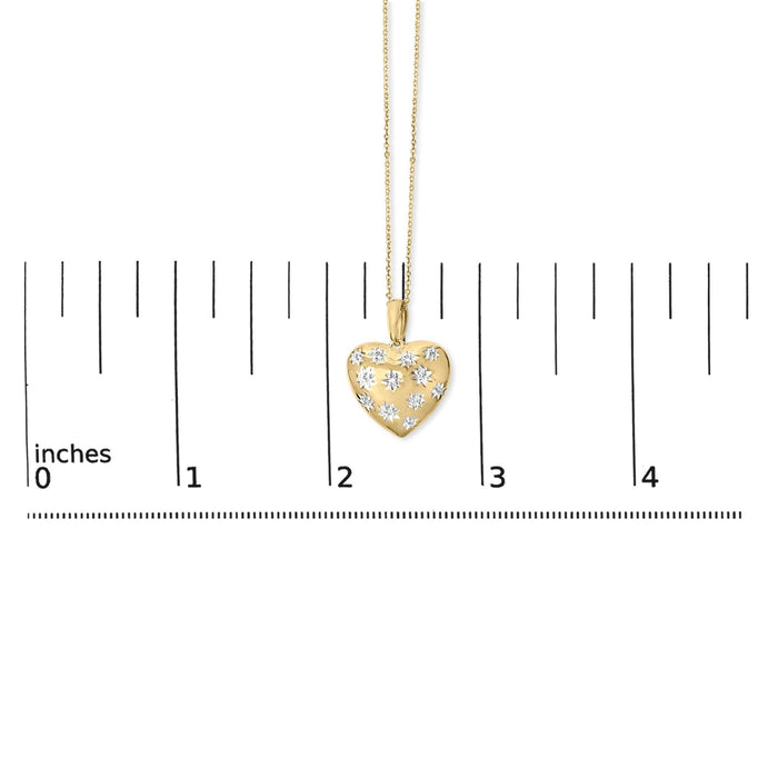 1/10 Ct. T.W. Diamond Bold Heart Pendant Necklace in Gold Vermeil, photo 5