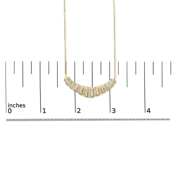 Collar con colgante grueso acanalado con diamantes de 1/10 ct. p.t. en vermeil de oro, foto 5