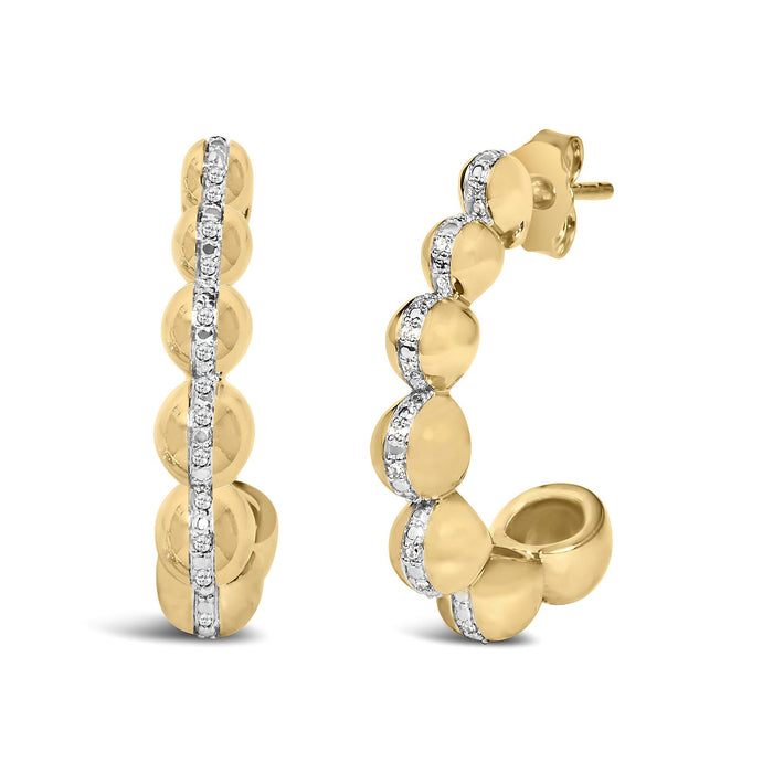 Diamond Accent Bold Earrings in Gold Vermeil, photo 2