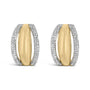 Aretes de medio aro gruesos con diamantes de 1/10 ct. p.t. en vermeil de oro, foto 1
