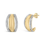 Aretes de medio aro gruesos con diamantes de 1/10 ct. p.t. en vermeil de oro, foto 2