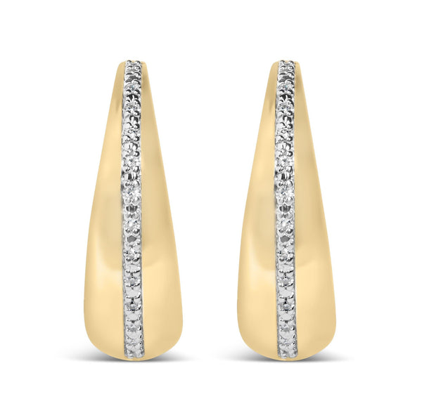 Diamond Accent Bold Hoop Earrings in Gold Vermeil, photo 2