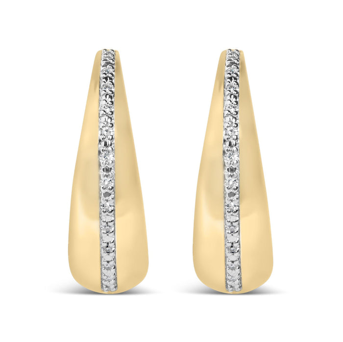 Diamond Accent Bold Hoop Earrings in Gold Vermeil, photo 2
