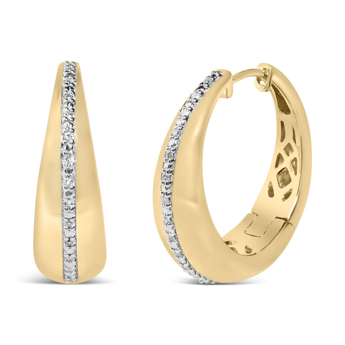 Diamond Accent Bold Hoop Earrings in Gold Vermeil, photo 1
