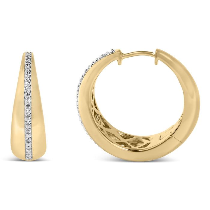 Diamond Accent Bold Hoop Earrings in Gold Vermeil, photo 4