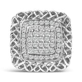 Anillo de cóctel de nudo celta con diamantes de 1 ct. p.t. en plata de ley