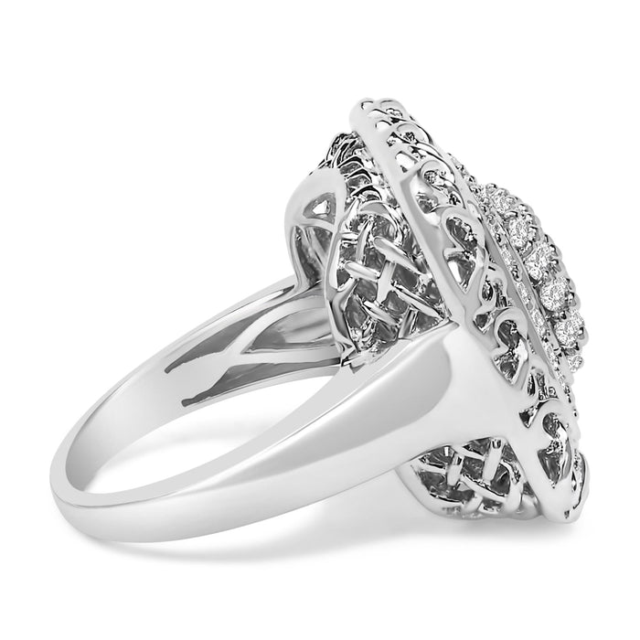 Anillo de cóctel de nudo celta con diamantes de 1 ct. p.t. en plata de ley, foto 2
