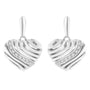 Aretes abombados de corazón con detalle de diamante en plata de ley, foto 1