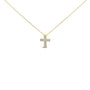 Collar con colgante de cruz con milgrain y detalle de diamante en vermeil de oro, foto 1