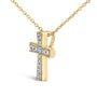 Collar con colgante de cruz con milgrain y detalle de diamante en vermeil de oro, foto 4