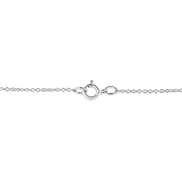 Collar con colgante de cruz calada con diamantes pavé redondos de 1/10 ct. p.t. en plata de ley, foto 5
