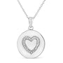Collar con colgante con emblema de corazón y detalle de diamante de garras en plata de ley, foto 1