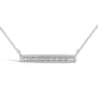 Diamond Accent Milgrain Bar Pendant Necklace in Sterling Silver, photo 2
