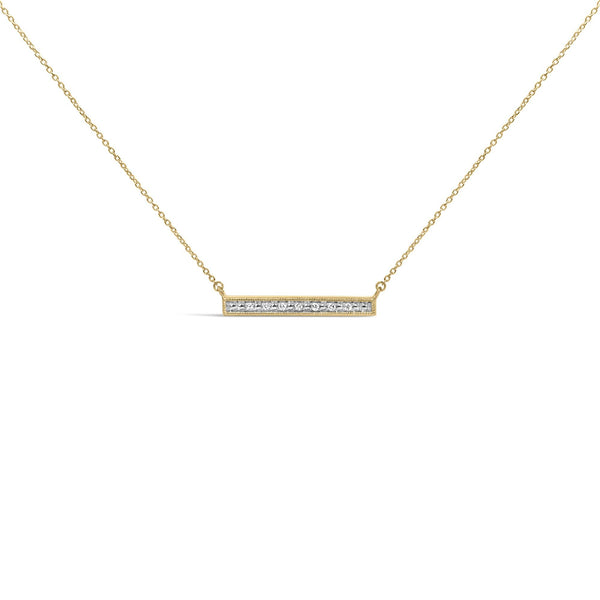 Diamond Accent Bar Pendant Necklace in Yellow Gold Vermeil, photo 1