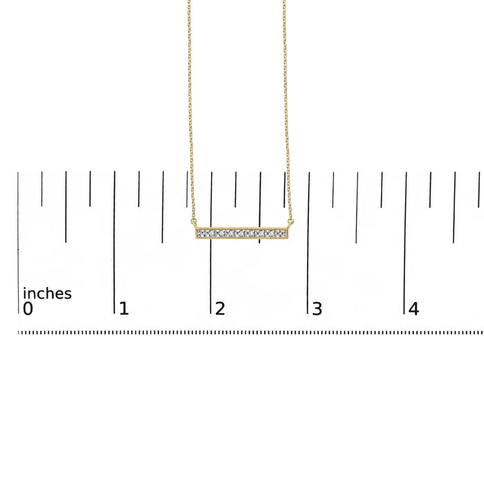 Diamond Accent Bar Pendant Necklace in Yellow Gold Vermeil, photo 5