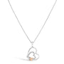 Double Heart Pendant Necklace with Diamond and 10K Rose Gold-Plated Accent in Sterling Silver, photo 1