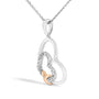 Double Heart Pendant Necklace with Diamond and 10K Rose Gold-Plated Accent in Sterling Silver, photo 4