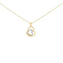 Diamond Accent Open Entwined Double Heart Pendant Necklace in Gold Vermeil, photo 1