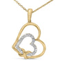 Diamond Accent Open Entwined Double Heart Pendant Necklace in Gold Vermeil, photo 2