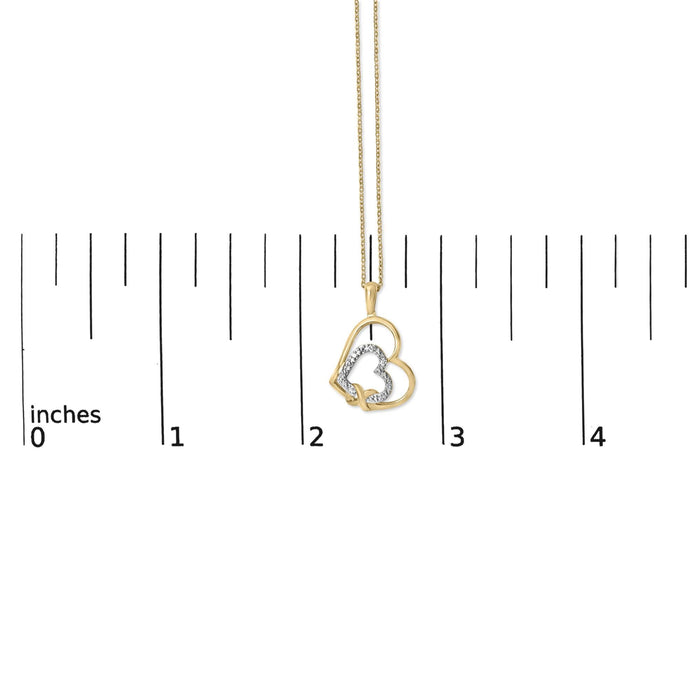 Diamond Accent Open Entwined Double Heart Pendant Necklace in Gold Vermeil, photo 5