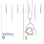 Double Heart Pendant Necklace with Diamond and 10K Rose Gold-Plated Accent in Sterling Silver, photo 5