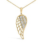 Diamond Accent Angel Wing Pendant Necklace in Gold Vermeil, photo 2