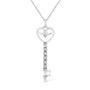 Collar con colgante de llave, corazón y candado con detalle de diamante pavé y de bisel en plata de ley, foto 1