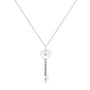 Collar con colgante de llave, corazón y candado con detalle de diamante pavé y de bisel en plata de ley, foto 2