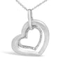 Collar con colgante de corazón con acabado mate y detalle de diamante en plata de ley, foto 2