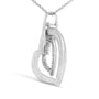 Collar con colgante de corazón con acabado mate y detalle de diamante en plata de ley, foto 4